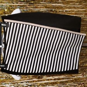 Stripe Ponte Wrap Pencil Skirt, Size 2